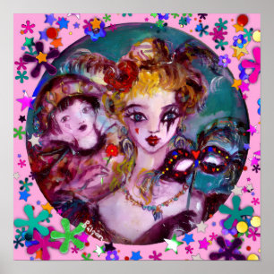 POSTER MÁSCARAS DE MÁSCARA VENEZIANA DO DIA DOS NAMORADOS
