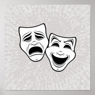 Poster Máscaras de Teatro De Comédia E Tragédia
