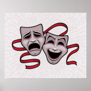 Poster Máscaras do teatro da comédia e da tragédia
