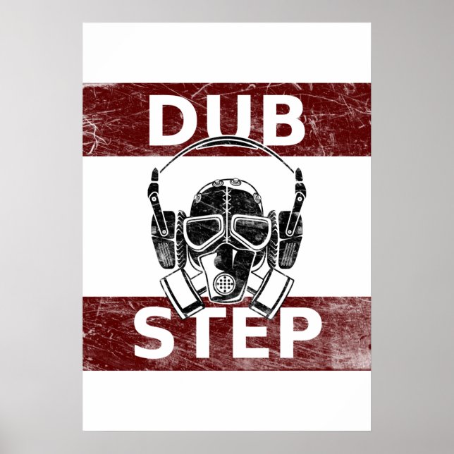 Póster Máscaras e fones de ouvido de gás de Dubstep (Frente)