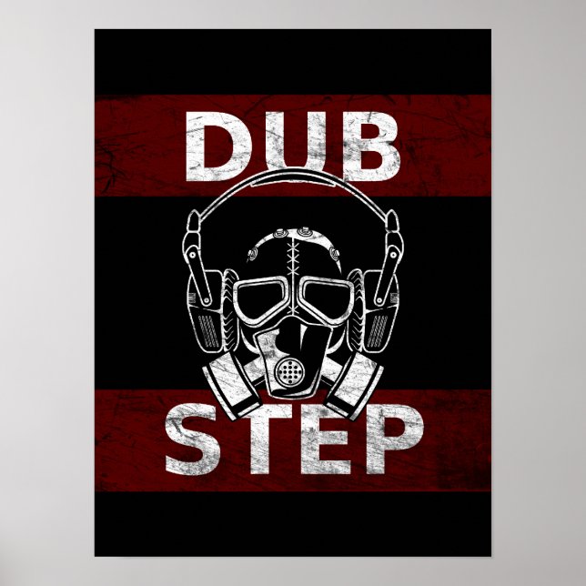 Poster Máscaras e fones de ouvido de gás de Dubstep (Frente)