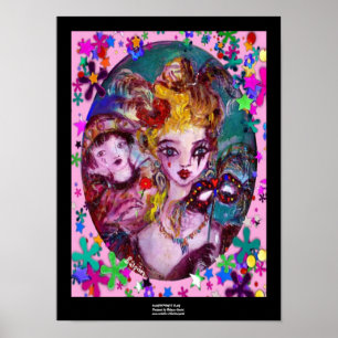 POSTER MÁSCARAS VENETIAN DO MASCARADA DOS NAMORADOS