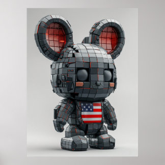 Poster Mascote da Bandeira dos EUA — Arte de Parede Patri