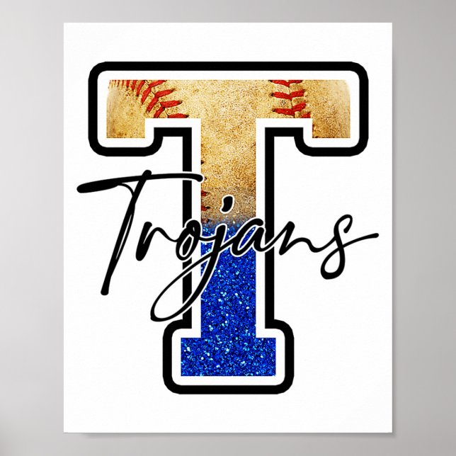 Poster Mascote do Time de Beisebol dos Trojans Orgulho Es (Frente)
