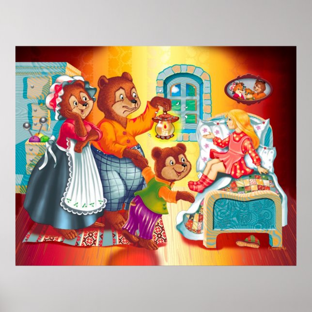 Póster Masha e 3 ursos (Frente)