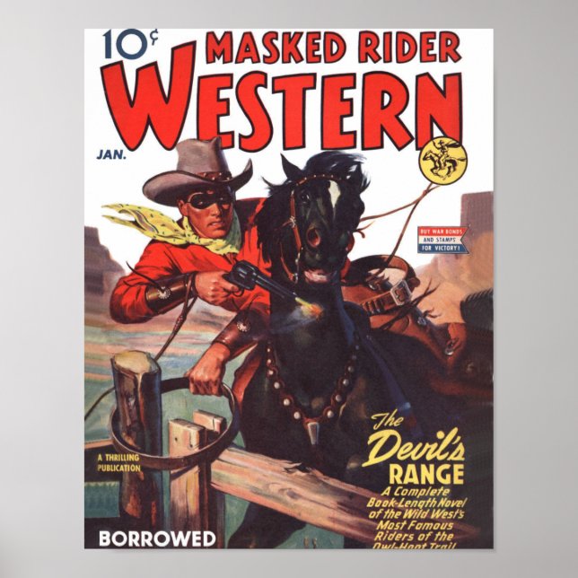 Poster Mask Rider Western Janeiro de 1944 (Frente)