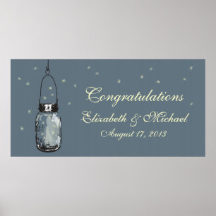 Póster Mason Jar e Fireflies Banner