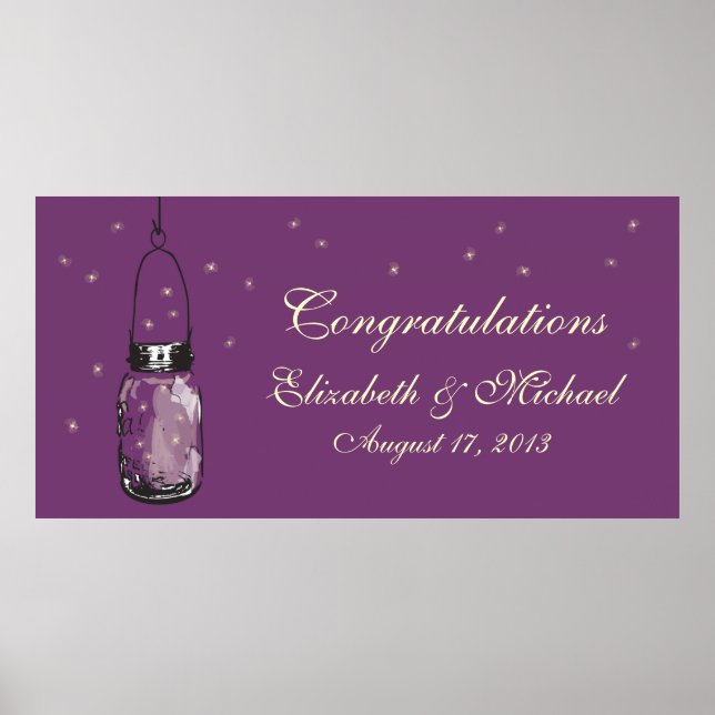 Poster Mason Jar e Fireflies Banner (Frente)
