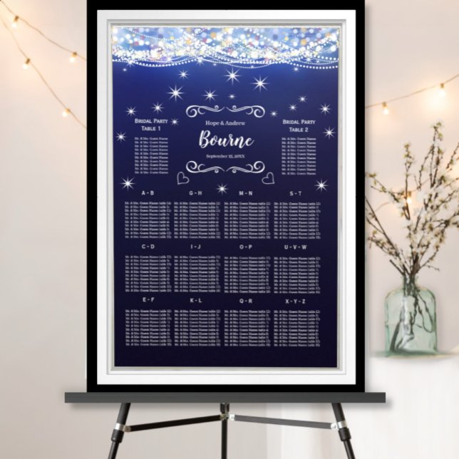 Poster Mason Jar Sob o Gráfico de Casamento de Estrelas (To see frame pricing, please enter your frame and mat options.)