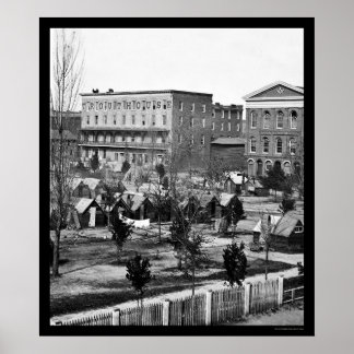 Póster Masonic Hall na Rua Decatur em Atlanta, GA 1864