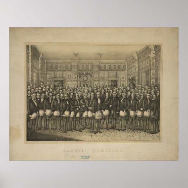 Póster Masonic Memorial Freemason Freemasonry (Frente)