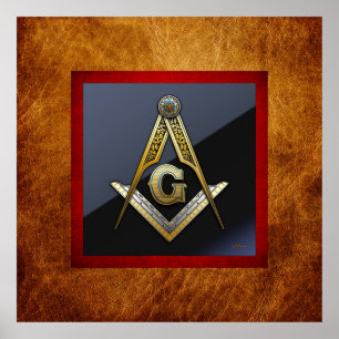 Póster Masonic Square and Compasses