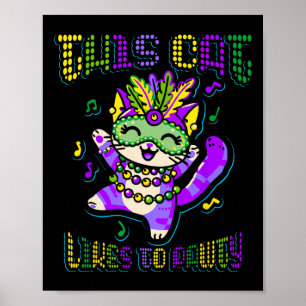 Poster Masque Mardi Roupa Costumes Mardi Gras Cat