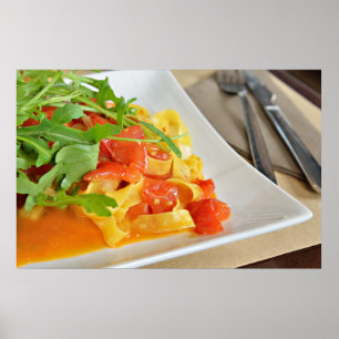Póster massa italiana com legumes