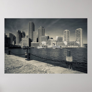 Póster Massachusetts, Boston, edifícios Rowe's Wharf