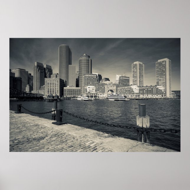 Póster Massachusetts, Boston, edifícios Rowe's Wharf (Frente)