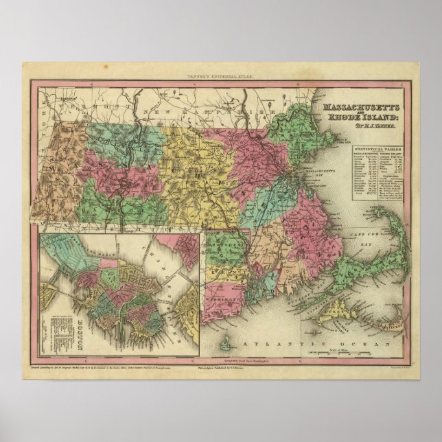 Poster Massachusetts E Rhode Island (Frente)