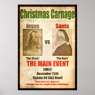 Póster Massacre Jesus do Natal contra o papai noel
