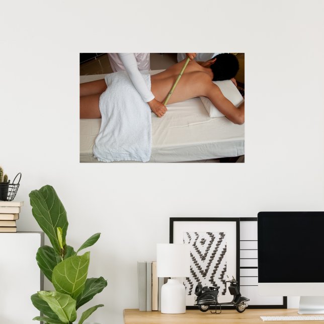 Poster Massagem De Bambu Nas Costelas (Escritório em casa)