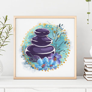 Poster Massagem Terapista Salon Spa Stylist Zen Stones