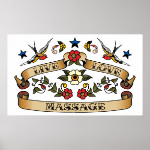 Póster Massagem viva do amor