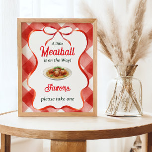 Poster Massas com Almôndegas de Ginga Vermelha Italiana p
