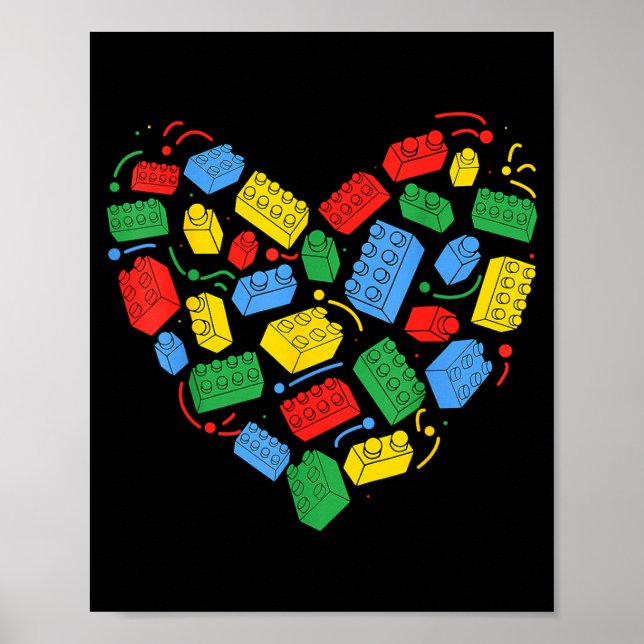 Poster Master Builder Block Brick Building Heart Valentin (Frente)