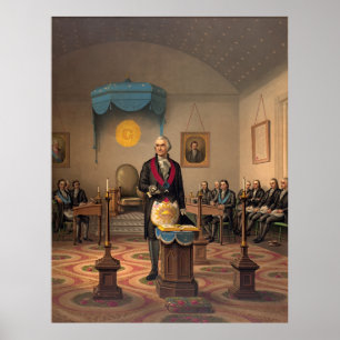 Póster Master Freemason Washington 1870