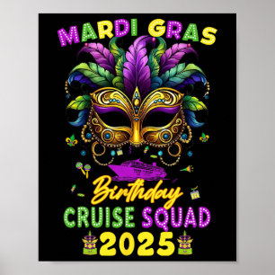 Poster Match da Família Mardi Gras Birthday Cruise Squad 