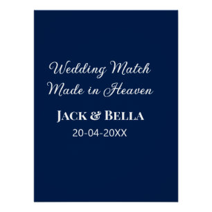 Póster Match de casamento feito no paraíso favorece o azu