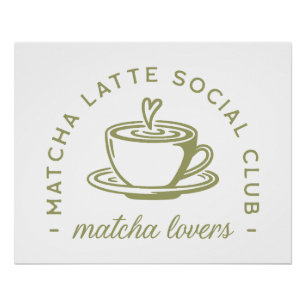 Póster Matcha latte amantes do clube verde