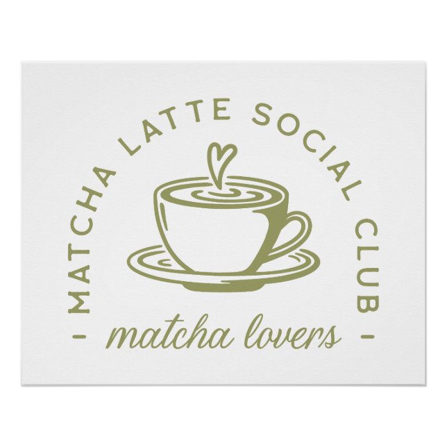 Póster Matcha latte amantes do clube verde (Frente)