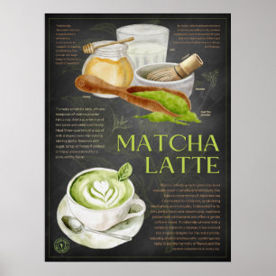 Poster Matcha Latte - Receita de Arte de Cozinha
