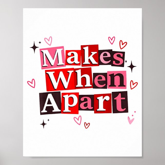 Poster Matching Couple Makes When Apart Long Distance Rel (Frente)