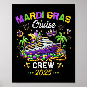 Poster Matching da Família Vintage Trix. Mardi Gras Cruis