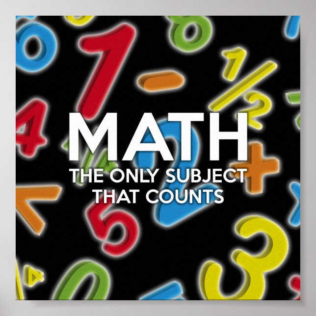 Poster Matemática. A única matéria que conta (Frente)