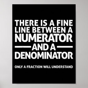 Poster Matemática Divertida, Linha Fina Numerador Denomin