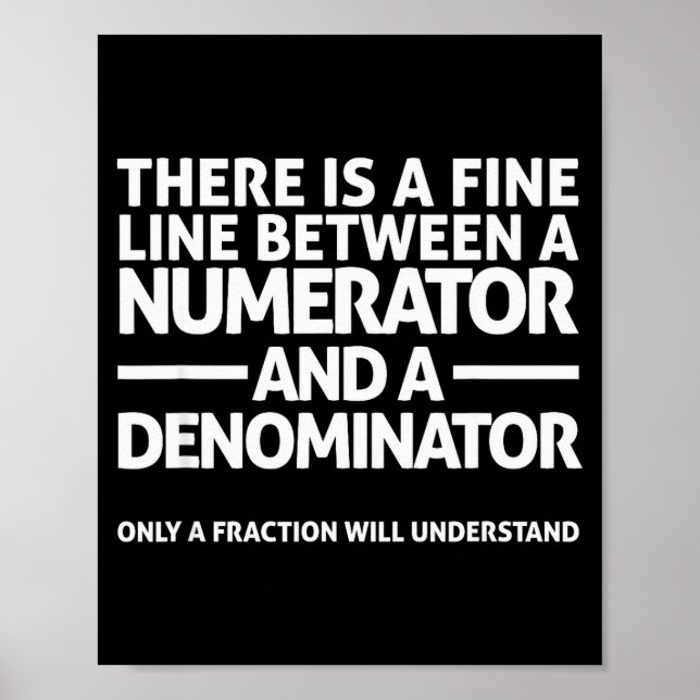 Poster Matemática Divertida, Linha Fina Numerador Denomin (Frente)