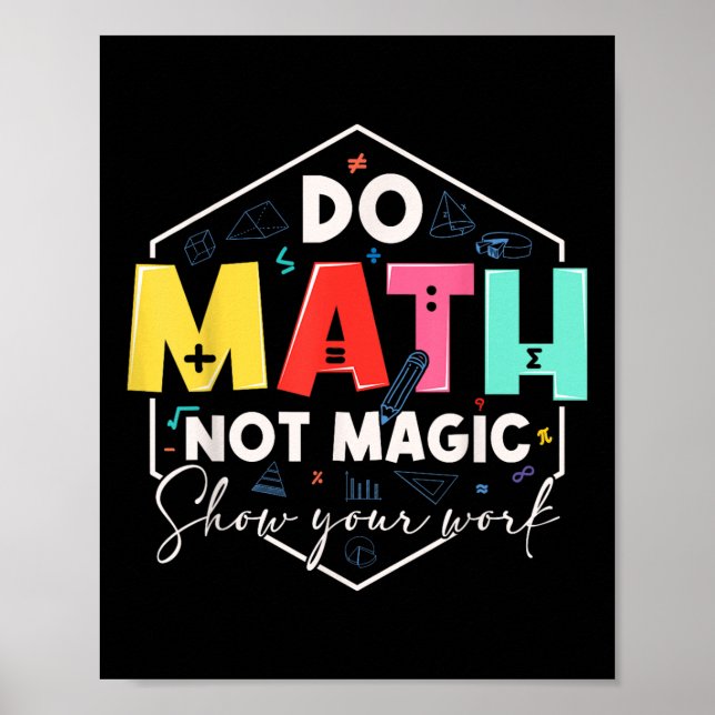 Poster Matemática Divertida Volta às Aulas Faça Cálculos  (Frente)