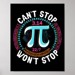 Poster Matemática do Dia de Pi Retroativo Não Pode Parar