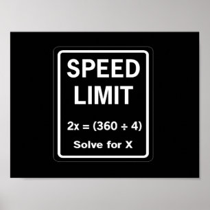 Poster Matemática do limite de velocidade