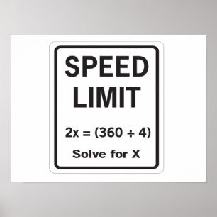 Póster Matemática do limite de velocidade