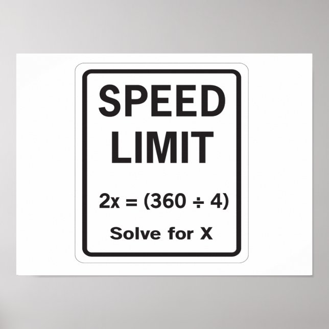 Póster Matemática do limite de velocidade (Frente)