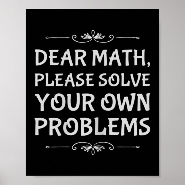Poster Matemática Engraçada Adolescente Querida Matemátic (Frente)