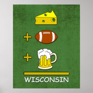 Póster Matemática engraçada de Wisconsin da cerveja do