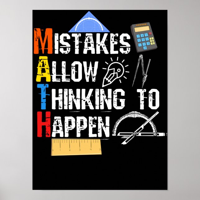 Poster Matemática. Erros Permitem Pensar Que Acontece (Frente)
