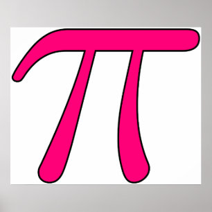 Póster Matemática quente do símbolo do Pi 3,14 da luz d