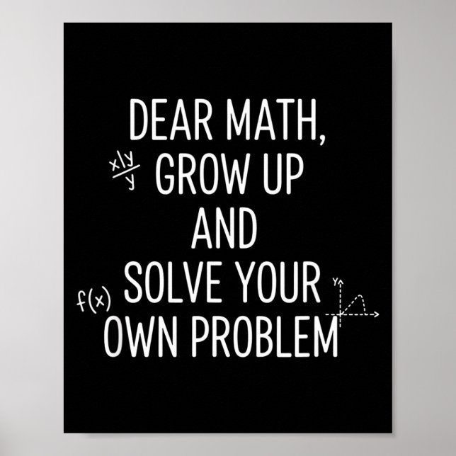 Poster Matemática Querida Matemática, Cresça E Resolva Os (Frente)