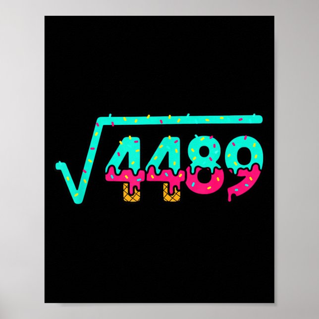Poster Matemática Radical 4489, Números de Donut Divertid (Frente)
