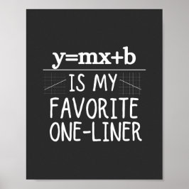 Poster Matemático Pun One-Liner. Equação de linha. Eu Gos